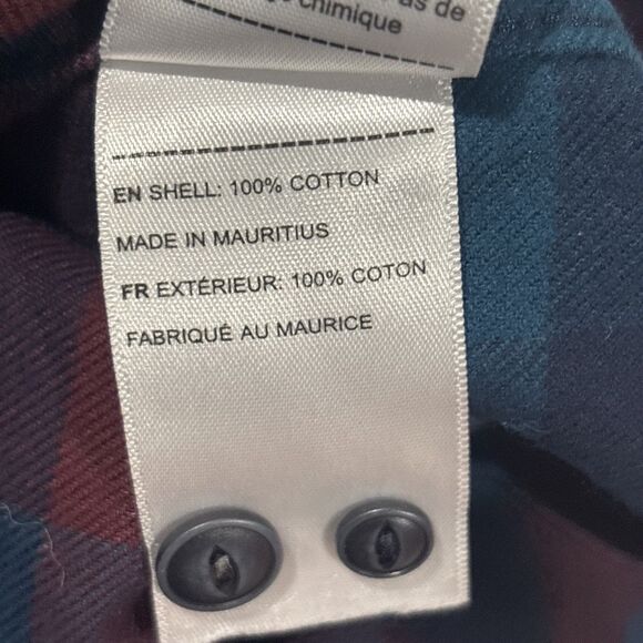 UNTUCKit Button Up Long Sleeve Flannel Plaid Shirt Red Blue Men’s L  Ski Cabin - Picture 11 of 16